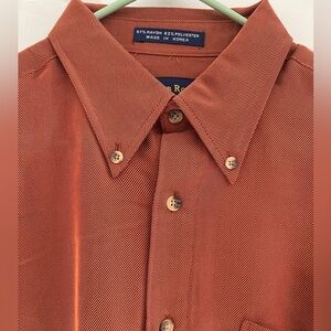 Macys Clubroom Button Down Shirt SZ M Rayon/Polyester Long Sleeve